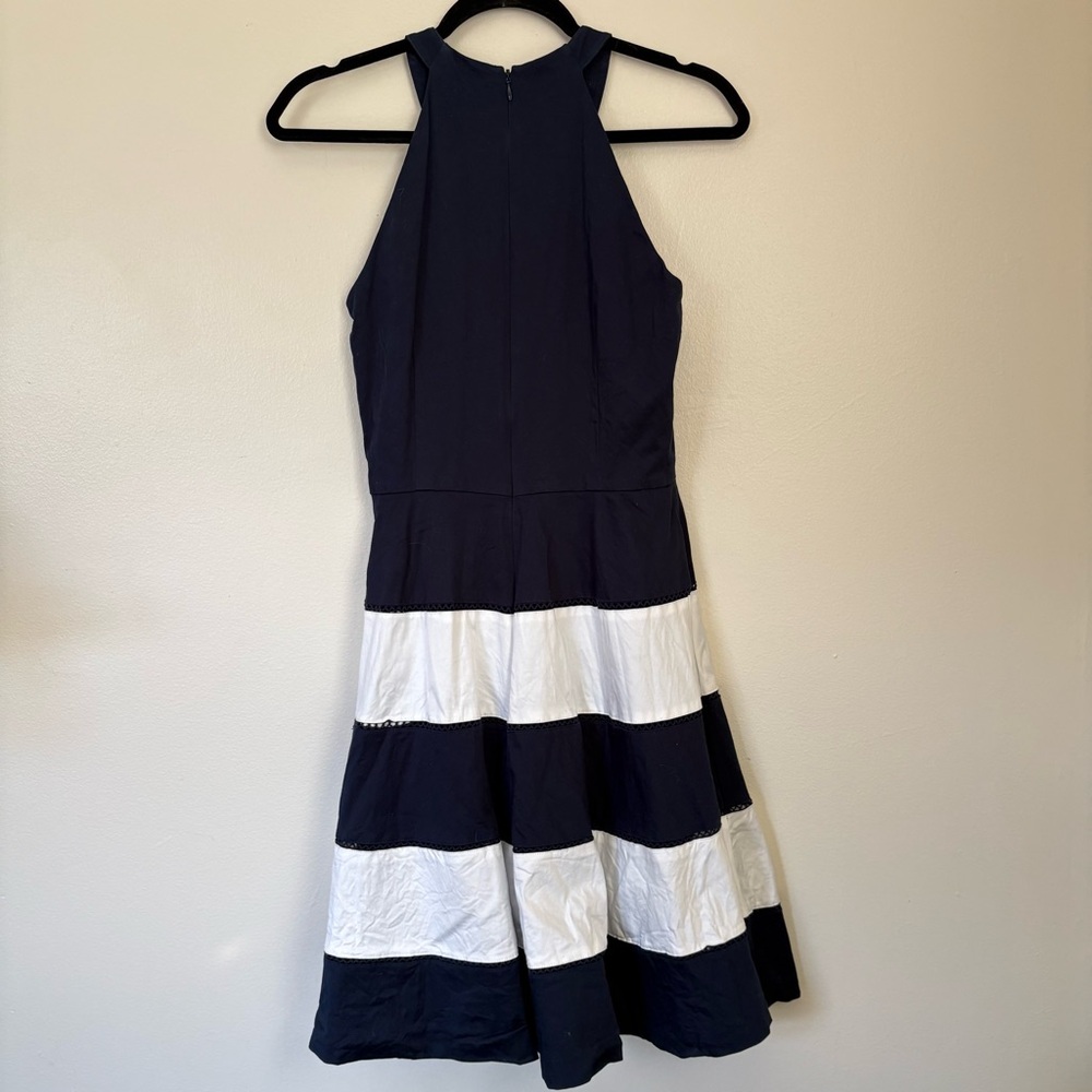 Eliza J Navy and White Striped Midi Dress Size 4 - Picture 12 of 15